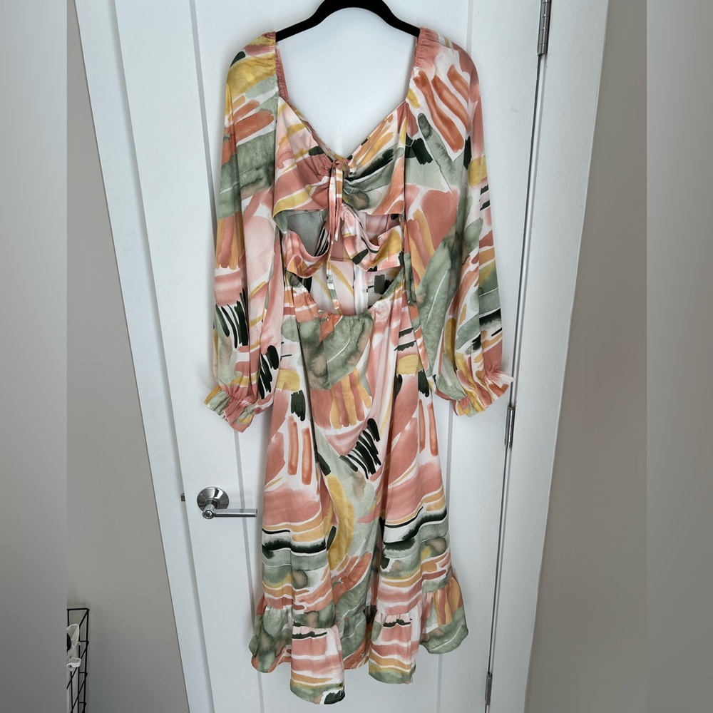 Abstract print midi dress
